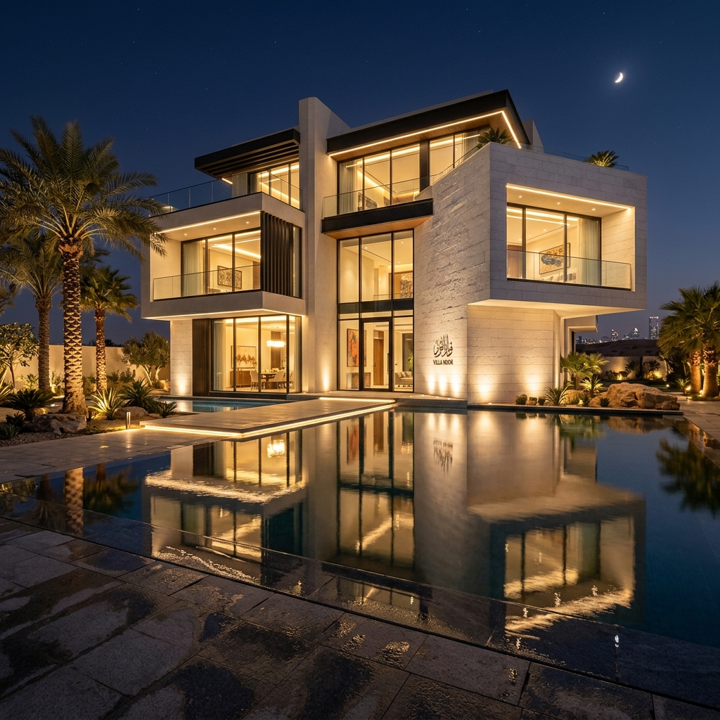 تصميم معماري لفيلا فاخرة