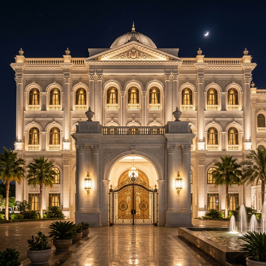 تصميم واجهة قصر معماري